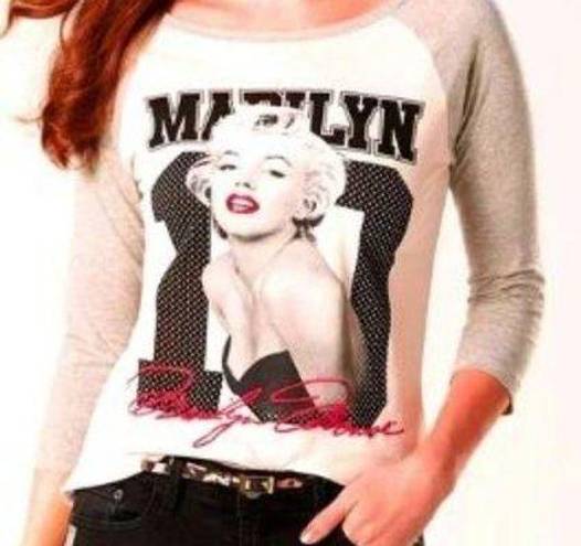 Marilyn Monroe  Star Raglan 3/4 Official T-Shirt Size Medium