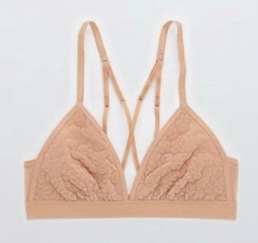 Aerie Velvet Animal Lace Triangle Bralette