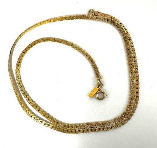 Monet Vintage  braided gold tone chain necklace