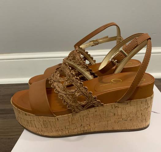 Jessica Simpson Brown Callri Wedge Sandals Size 10