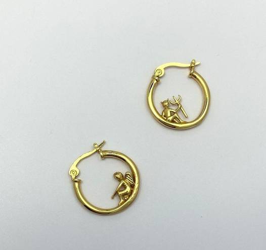 18K Gold Plated Angel and Demon Hoop Earrings for Women