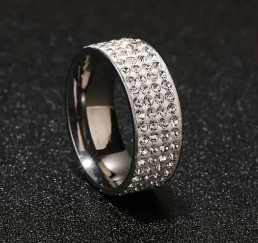 The Row Five Cubic Zirconia Stainless Steel Ring