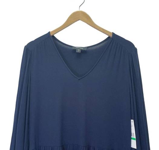 Karen Kane NWT  Long Sleeve Tiered Dress Navy Blue V Neck Women’s Size Large NEW