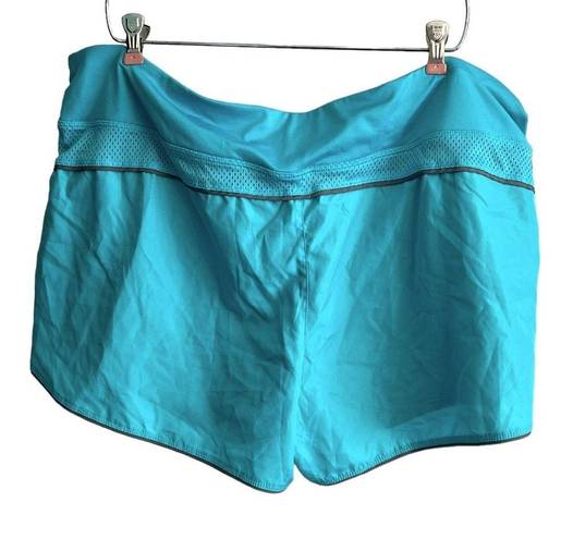 Danskin  Layered Running Shorts XXL Plus Size 20 Semi-fitted Turquoise Blue