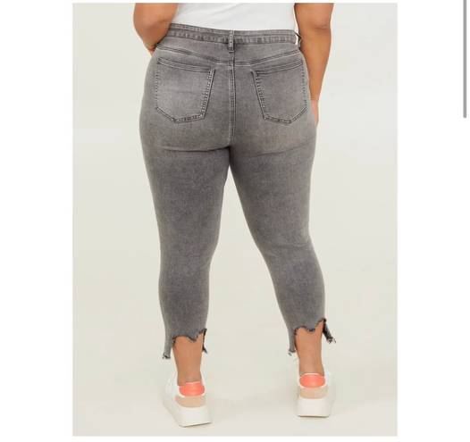 Altar'd State Grey Ripped Crop Jeans 