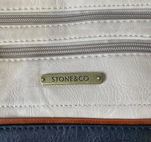 Krass&co Stone &  Cream Leather Clutch