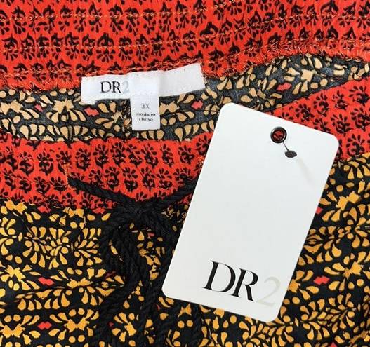 Daniel Rainn DR2 by  NWT 3X Black & Orange Printed Elastic Waist Crop Capri Pants