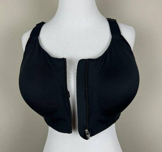 All In Motion  Sports Bra Womens 38DD Black Zip Up Front Wide Strap‎ Active