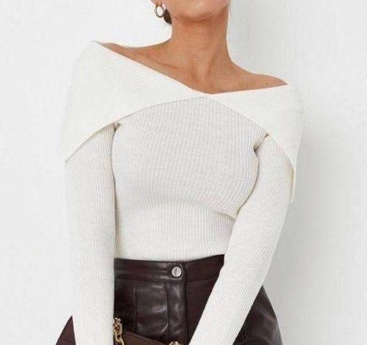 Missguided | Open Collar Bardot Knit Top