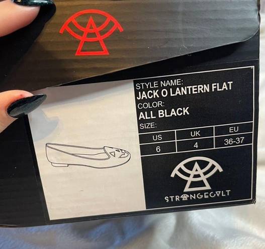 JACK STANGECULT  O Lantern All Black Round Halloween Goth Flats 6 Spooky