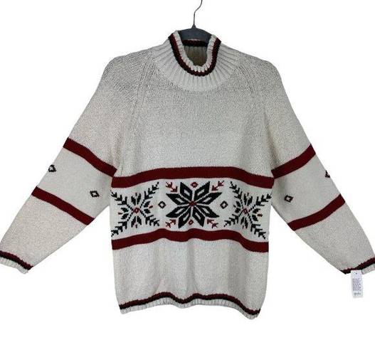 Krass&co Original Russ Sport  Vintage NWT Mock Neck Multicolor Ski Sweater Size PL
