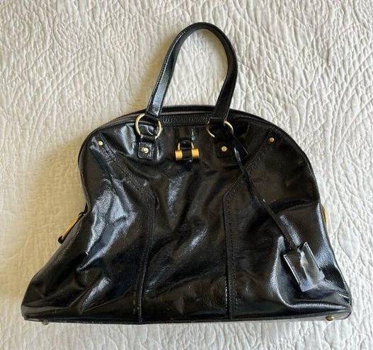 YSL Downtown Black Patent Leather Bag (626) - Reetzy