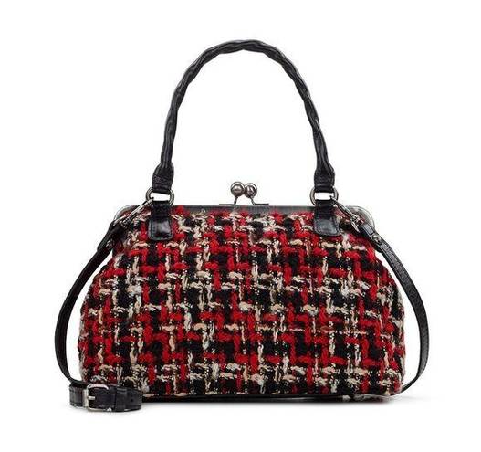 Patricia Nash  Rora Frame Satchel, Tweed, Red Black New w/DustBag $229 (SOLD OUT)