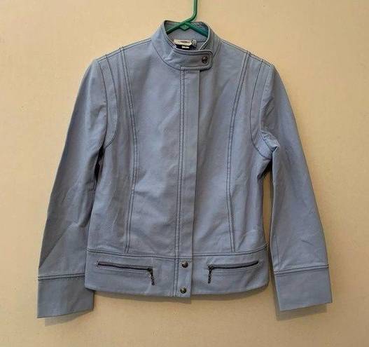 St. John  Sport By Marie Gray Blue Stretchy Denim Jacket