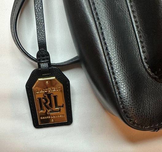 Ralph Lauren Vintage Y2K  Genuine Leather Bramley Messenger Black Crossbody Bag