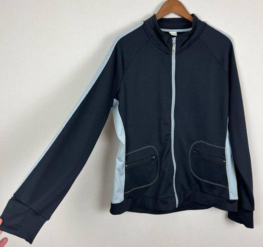 Alo Yoga Alo Track Jacket Womens XXL Black Full Zip Up Coolfit‎ Colorblock Pockets Active