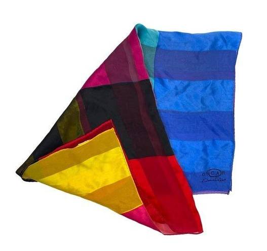 Oscar de la Renta  Rainbow Silk Square Scarf