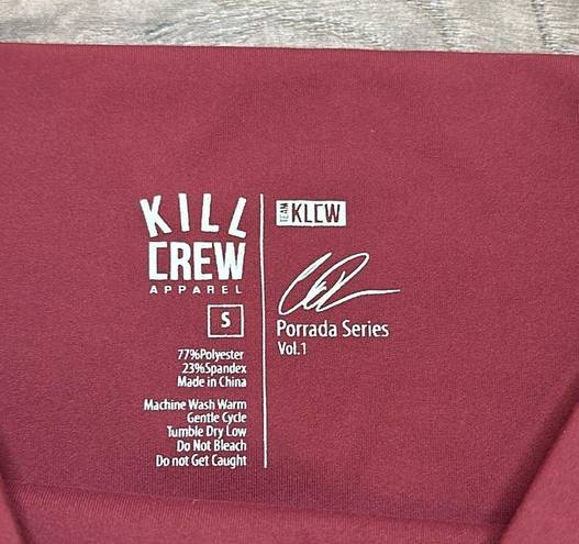 Kill Crew High Rise Scrunch Wolf Biker Shorts Maroon/Black Size Small
