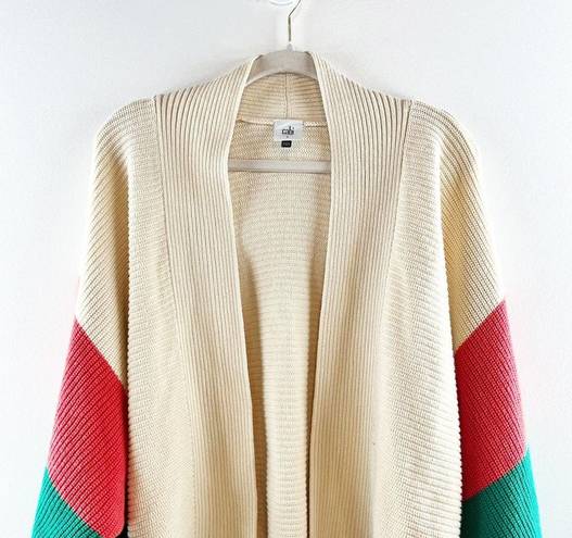 CAbi  Striped Sophia Slouchy Open Front Dolman Cardigan Sweater Cream Small