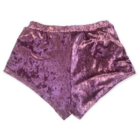Lounge Pink Velvet Side Striped High Rise  Booty Shorts