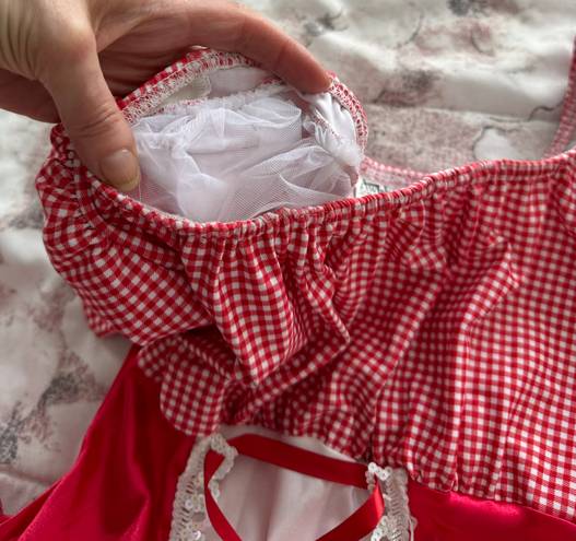 Wish A  Come True Appalachian Spring White Tutu Lace Up Red Gingham Dance Ballet Dress, size S