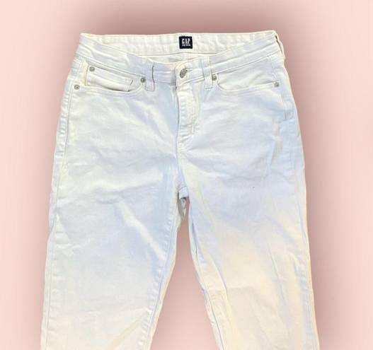 Gap  Women Jeans White 28 Cropped Straight Leg Summer Denim Pants Mid Rise Light