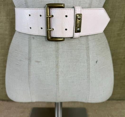 Vintage Light Pastel Pink Wide Leather Belt Size Medium 29 1/2