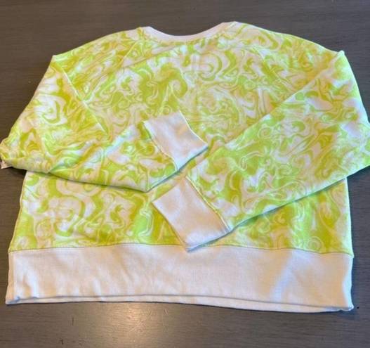 Abound  Womens Green & White  Sweat Shirt Cotton Long Sleeve Pullover‎ Size Small