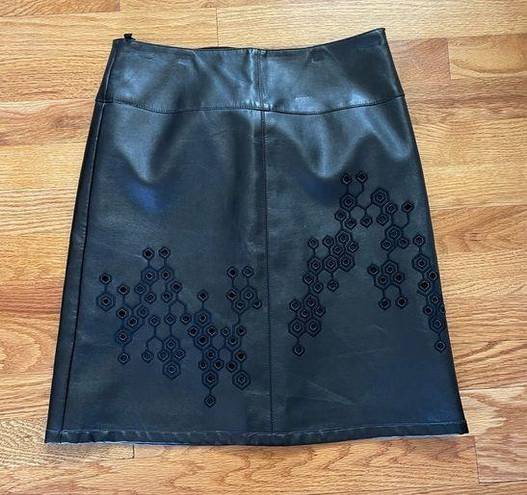 W By Worth  Black Faux‎ Leather Skirt, Sz 0