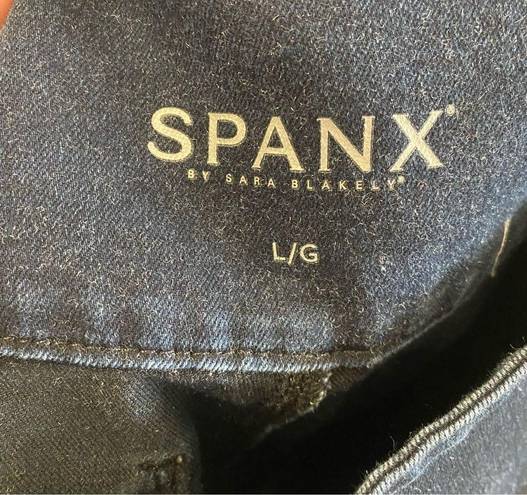 Spanx  Dark Wash Shimmer Side Zip Preppy Minimalist Shapewear Jeans L