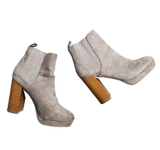 Charlotte Russe Gray Ankle Suede Platform Boots