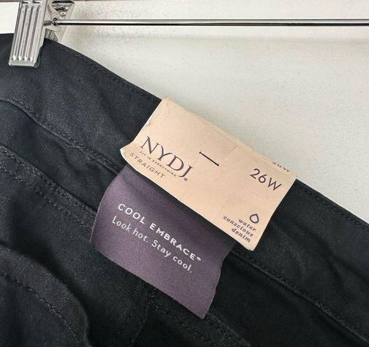 NYDJ  Women’s Black 26W Marilyn Straight Jeans Uplift New NWT