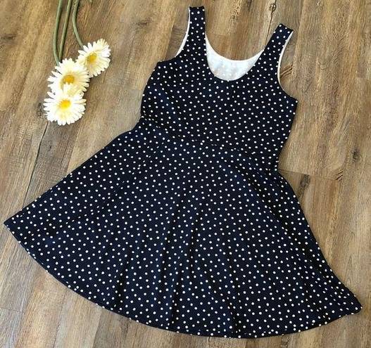 Divided  Navy and White Polk A Dot dress size 14