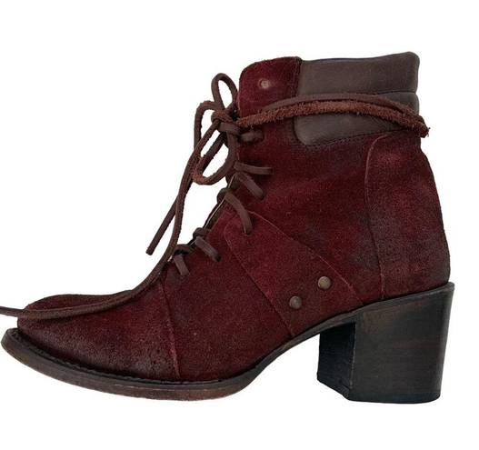 FREEBIRD by Steven  Cage Boots in Wine Leather Suede Size 8