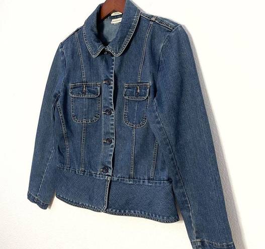 St. John’s Bay  vintage Y2K stretch peplum denim blazer jacket size M