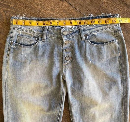 Paige Distressed Boyfriend Jeans 27 Button Fly Ripped Streetwear Boho