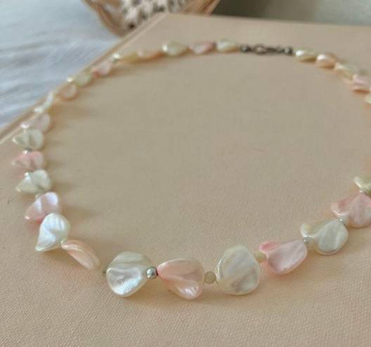 American Vintage Vintage “Croixe” Pink Abalone Shell Necklace Mermaid Siren Beach Pearl Pastel