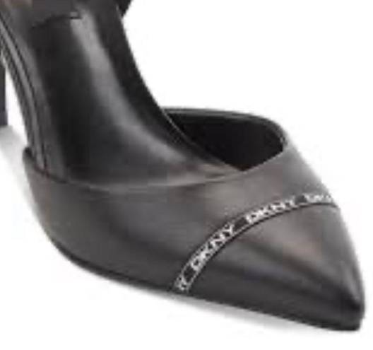 DKNY NEW  Womens Rosetta Leather Logo Pumps BLACK