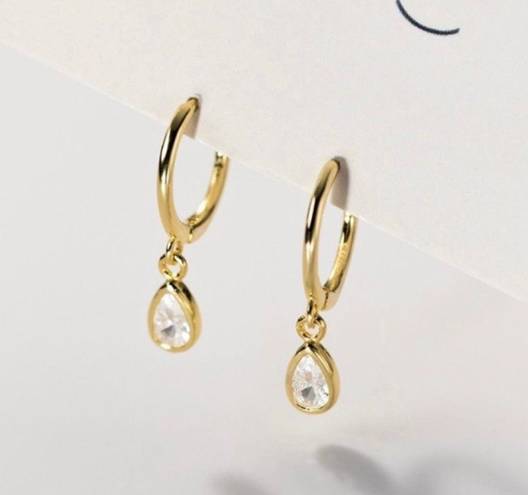 18K Gold Plated CZ Cubic Zirconia Dangle Drop Earrings for Women