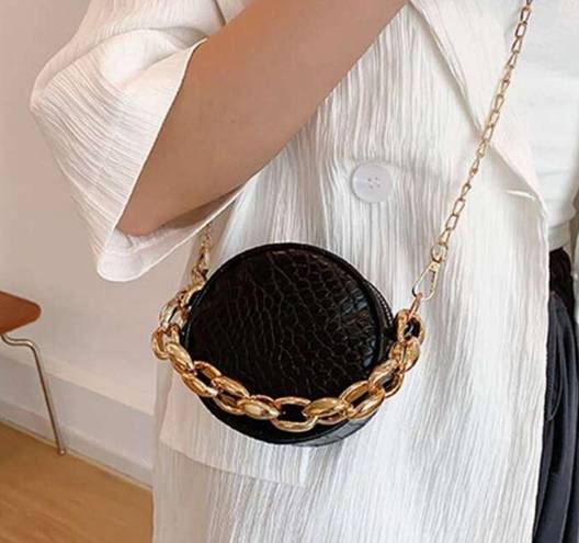 Mini Crocodile Embossed Chain Circle Bag NWOT