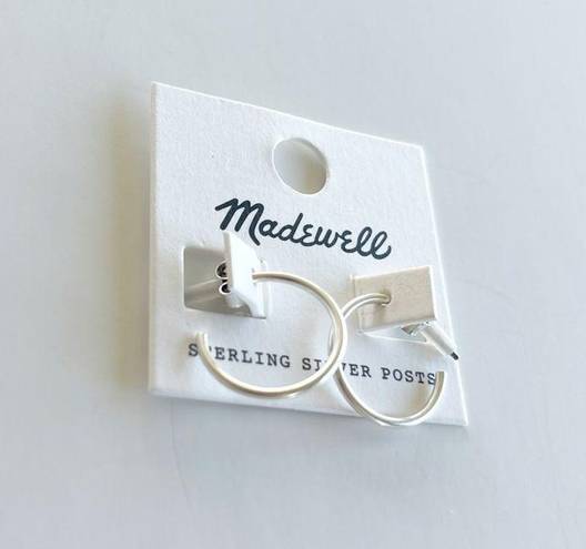 Madewell  Small Hoop Earrings in Silver Color NWT