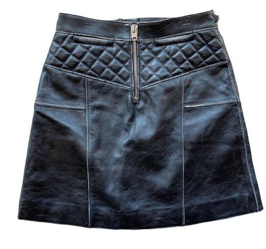 Coach  1941 belted leather mini skirt (2)