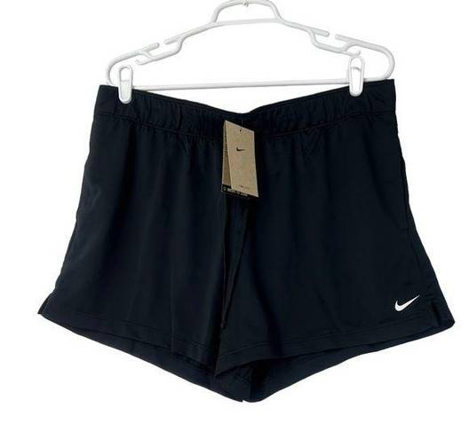 Nike  DRI-FIT ATTACK SHORTS WOMENS SIZE L TRAINING DRAWSTRING BLACK ATHLETIC