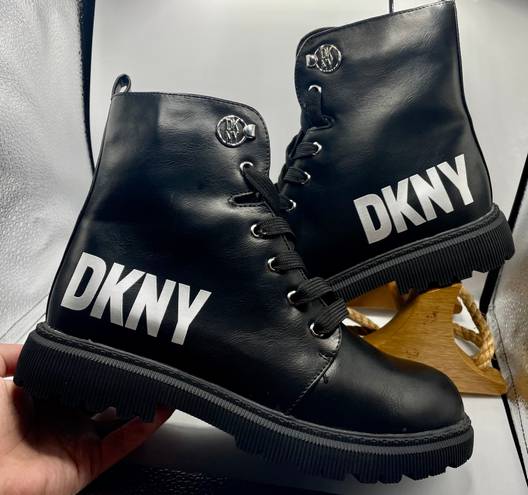 DKNY Crystal Logo Combat Boots