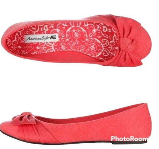 American Eagle  pink coral bow tie flats