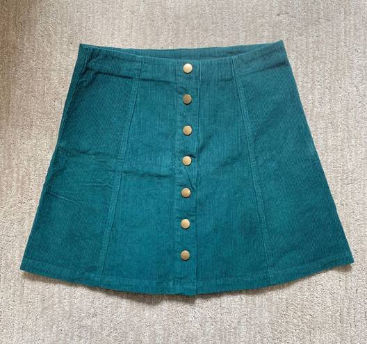 Wishlist Teal Corduroy Skirt