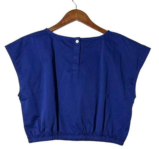 Everlane  The Bubble Top Colbalt Blue Cap Sleeves Large