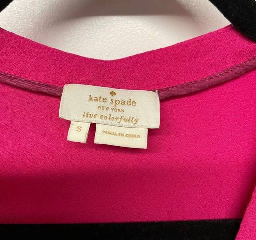 Kate Spade  NY Womens Pink Cap Sleeve V Neck Blouse Size Small Live Colorfully