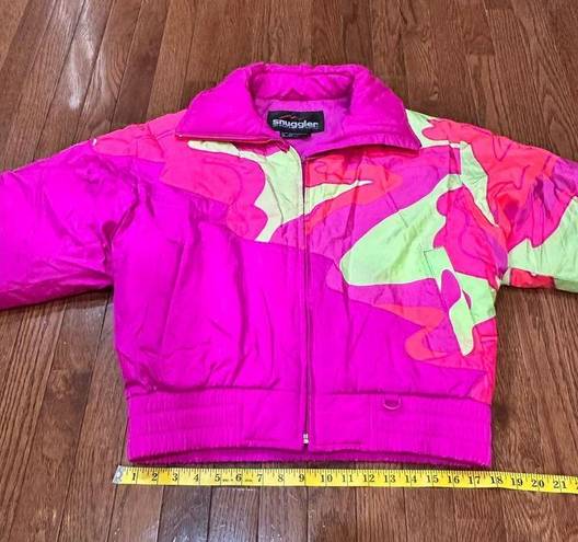 Vibrant Vintage 80s Snuggler Seattle Skiwear Neon Ski Jacket  Pink Medium RARE