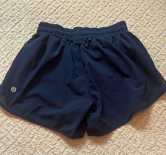 Lululemon Navy Hotty Hot Shorts 4”